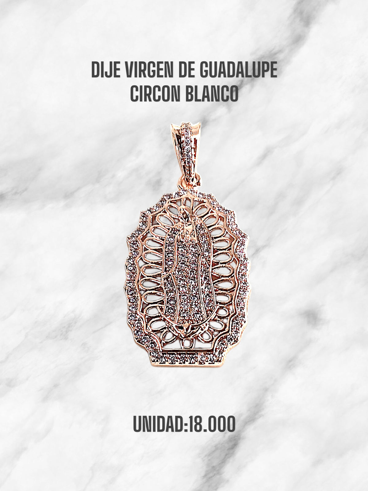 VIRGEN DE GUADALUPE CIRCON BLANCO