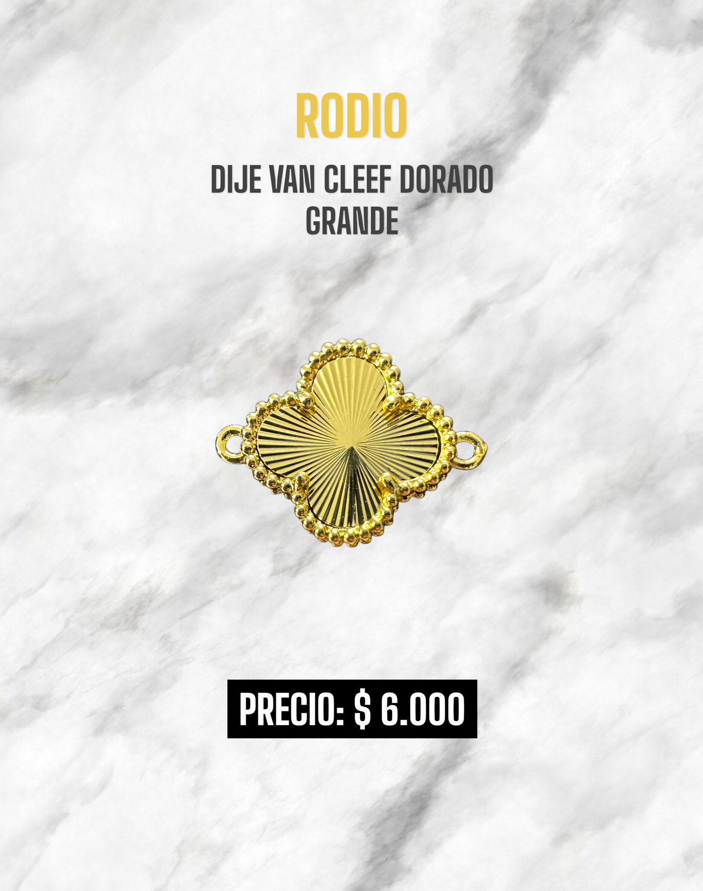 DIJE VAN CLEEF DORADO GRANDE RODIO