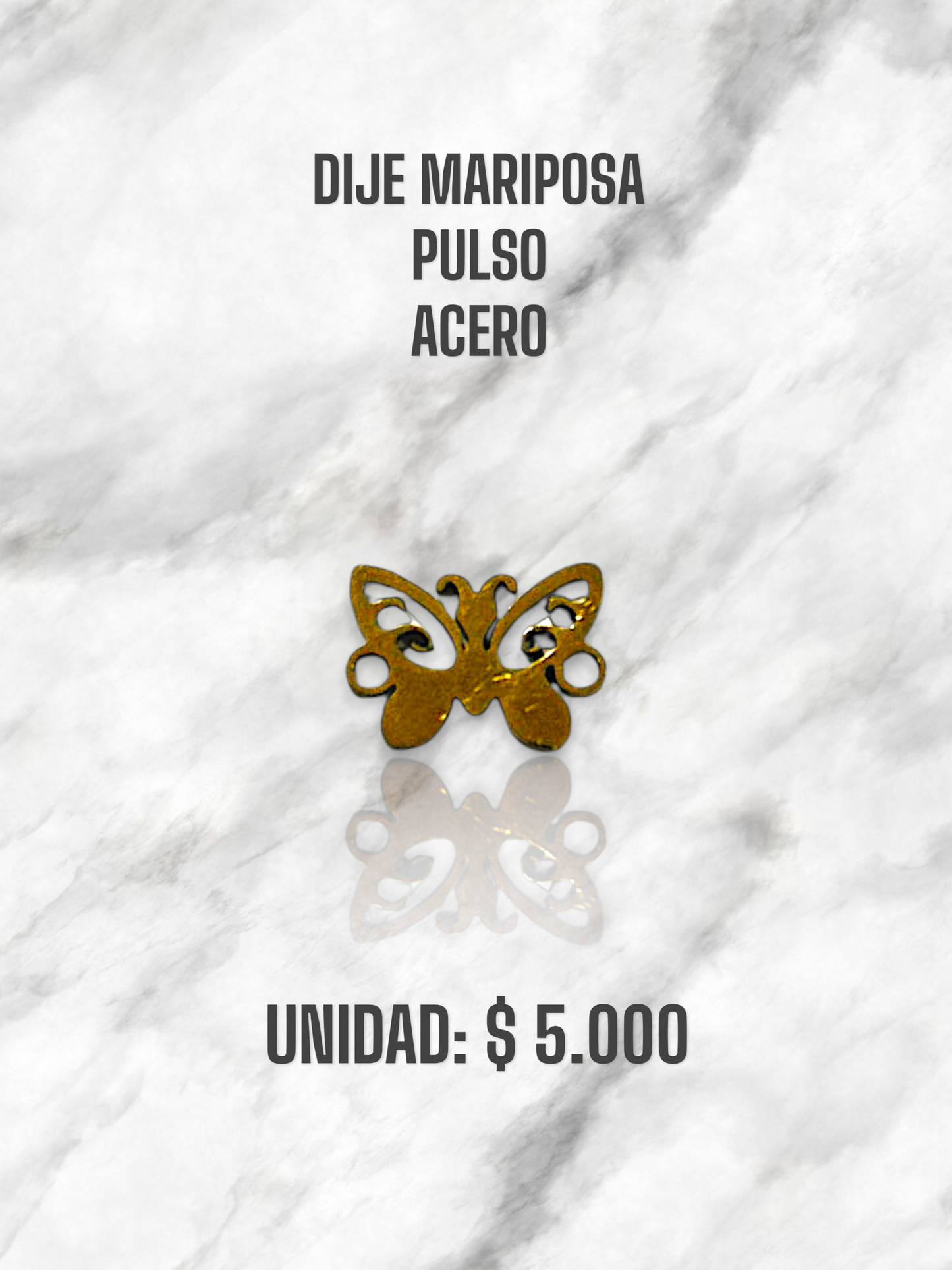 DIJE MARIPOSA PULSO ACERO