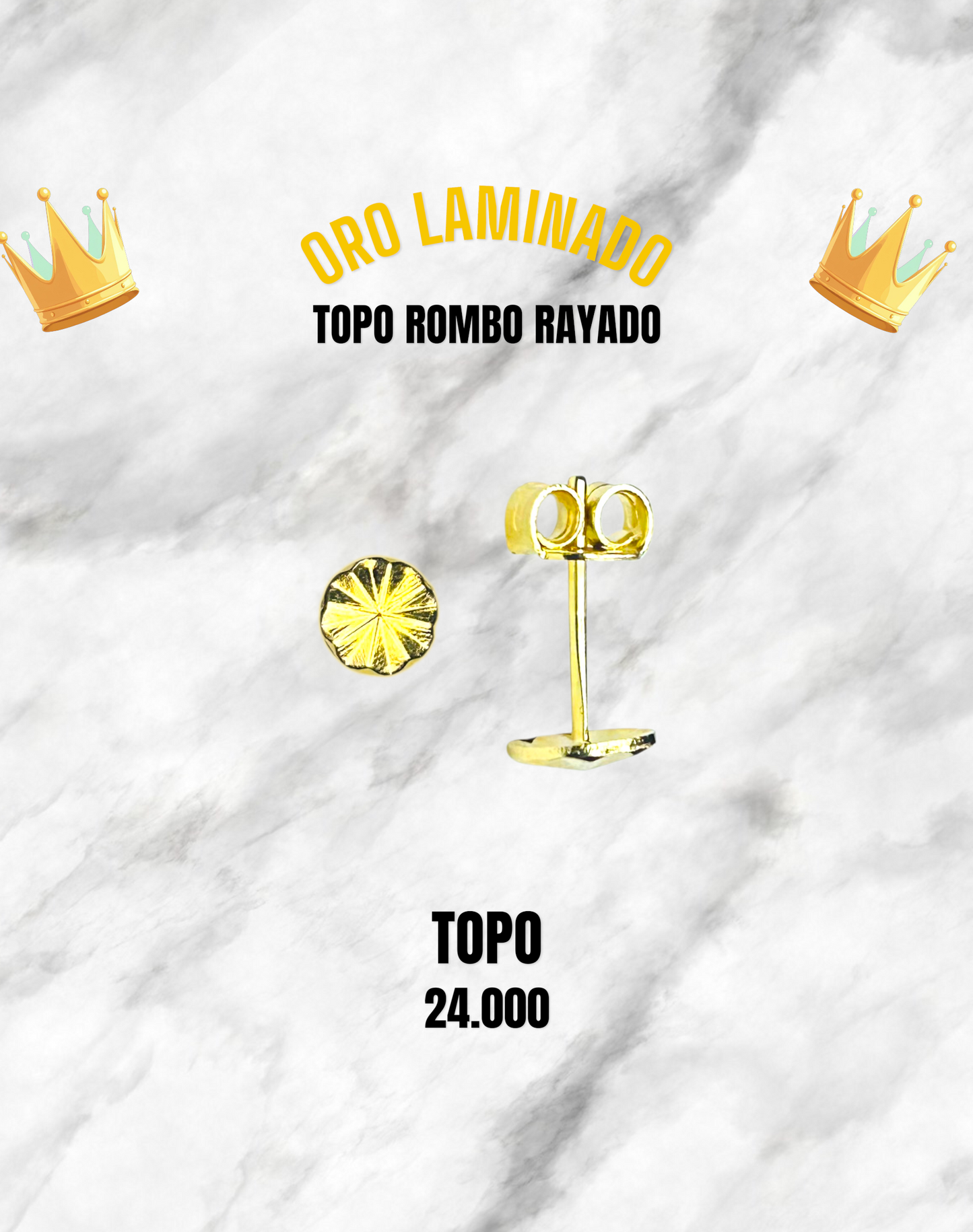 TOPO ROMBO RAYADO ORO LAMINADO