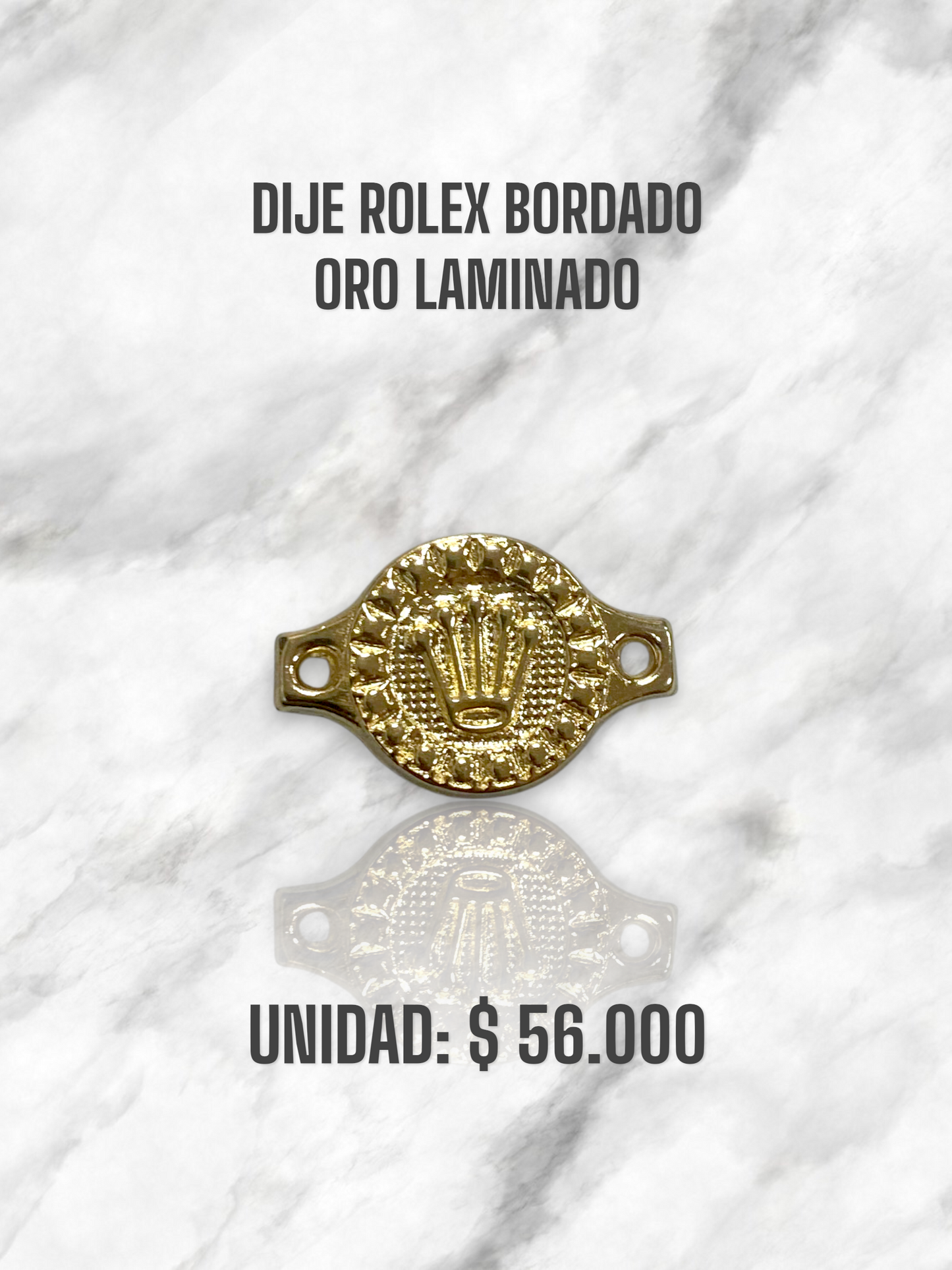 DIJE ROLEX BORDADO GRANDE PULSO ORO LAMINADO