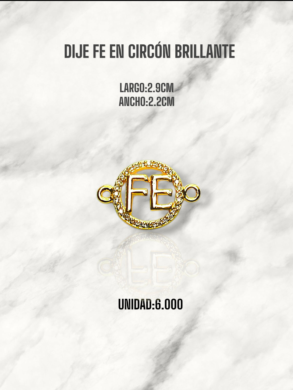 DIJE FE EN CIRCON BRILLANTE