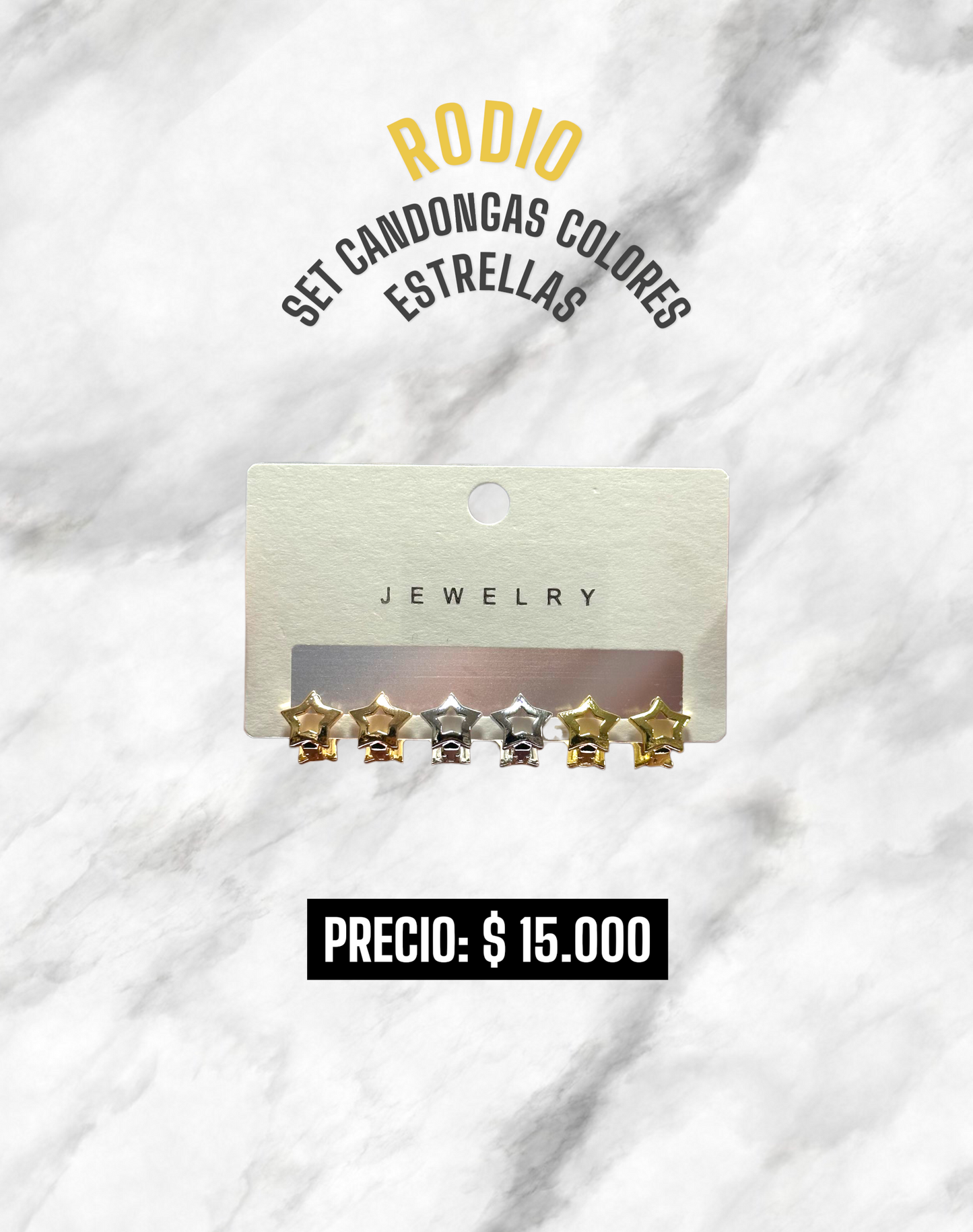 SET CANDONGAS ESTRELLAS COLORES RODIO