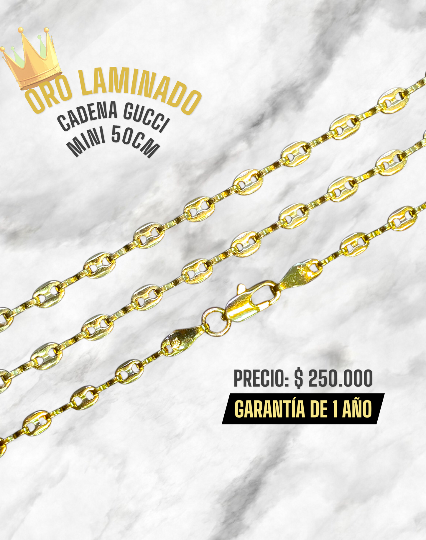 CADENA GUCCI MINI 50CM ORO LAMINADO