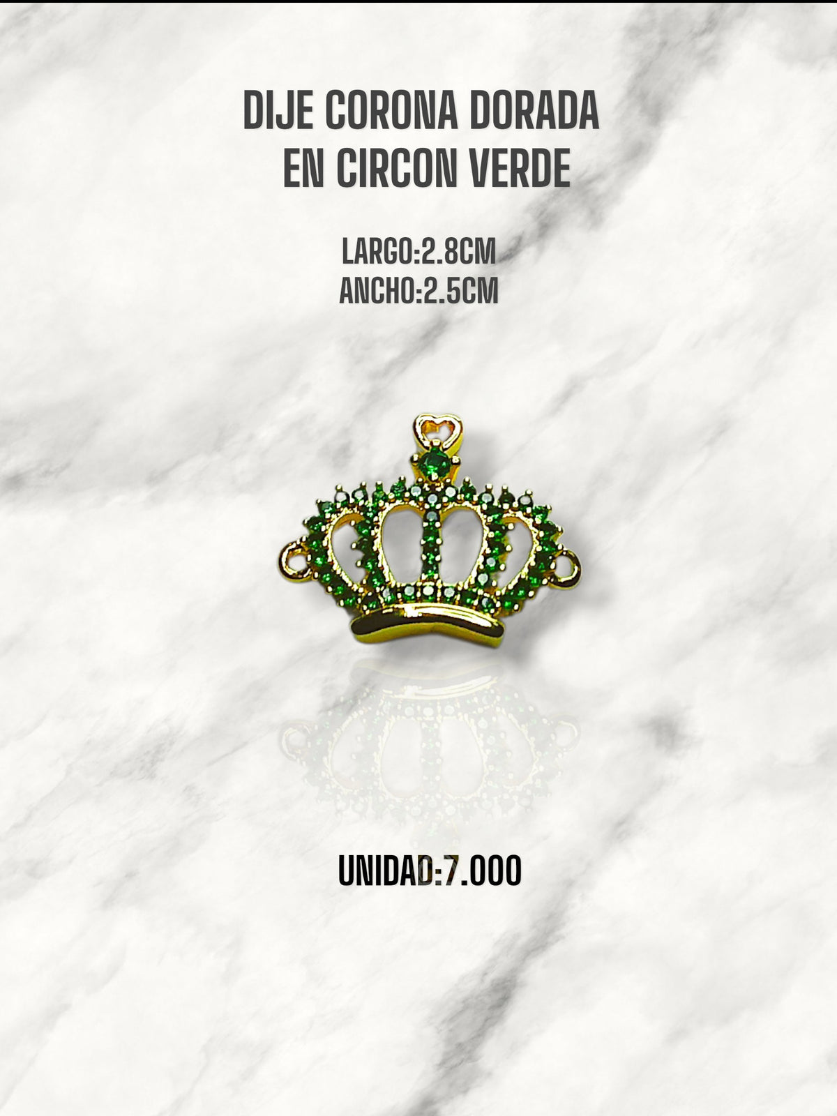 DIJE CORONA DORADO EN CIRCON