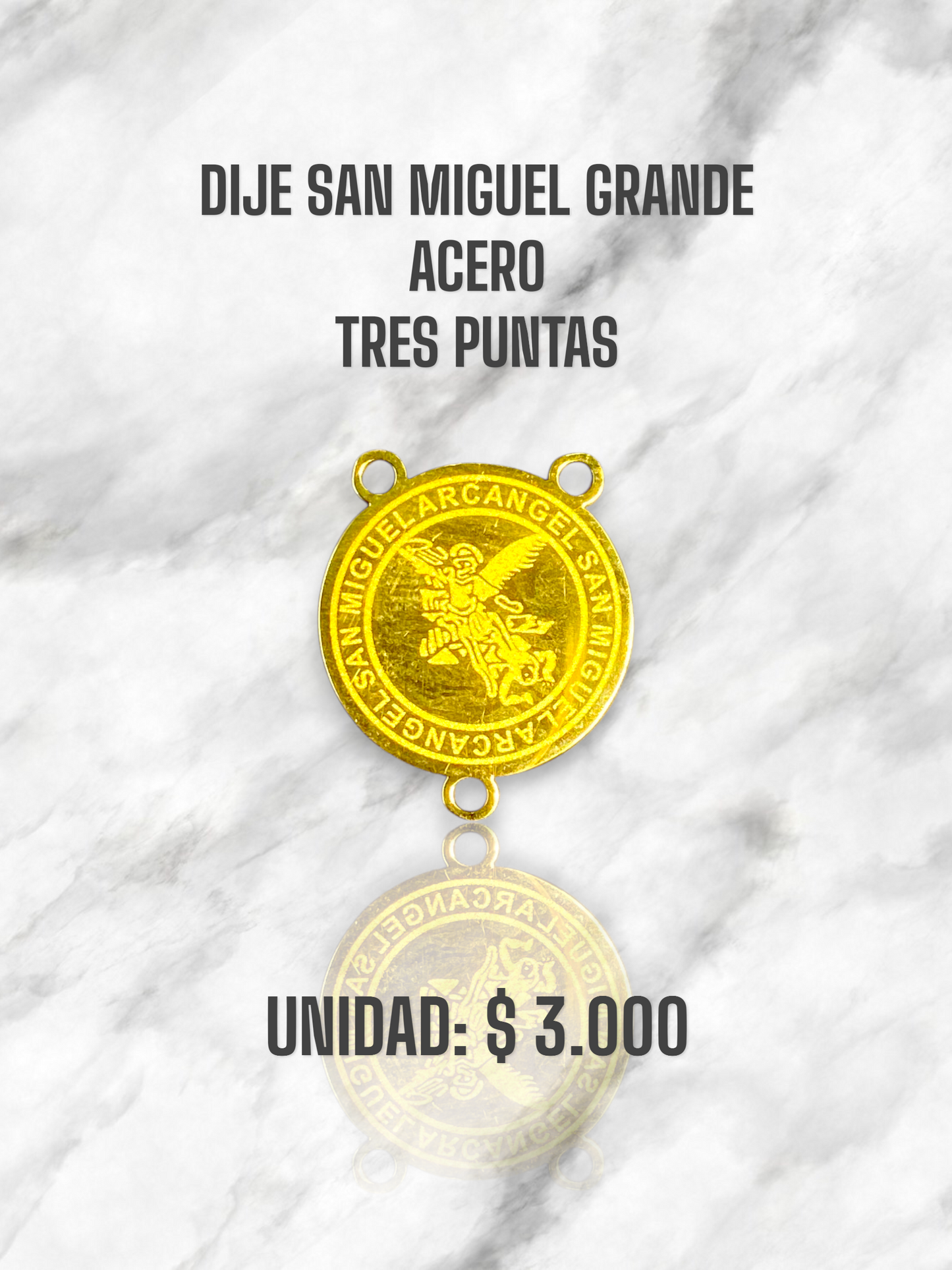 DIJE SAN MIGUEL GRANDE TRES PUNTAS ACERO