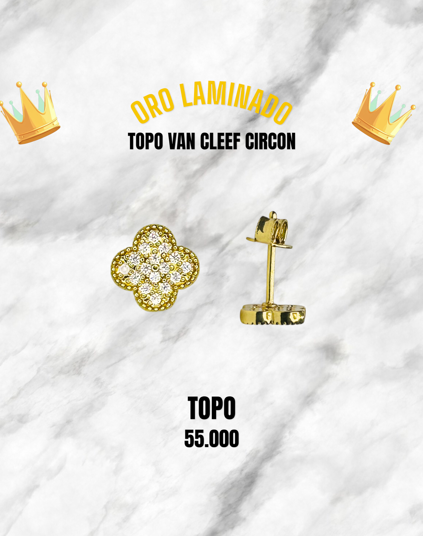 TOPO VAN CLEEF CIRCON ORO LAMINADO