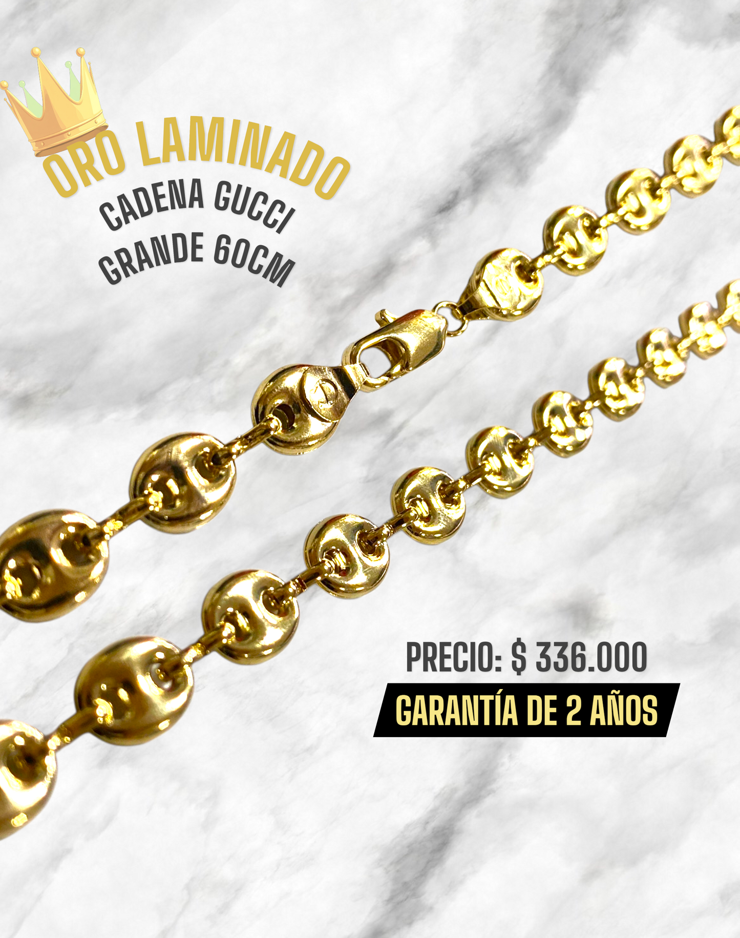 CADENA GUCCI GRANDE 60CM ORO LAMINADO