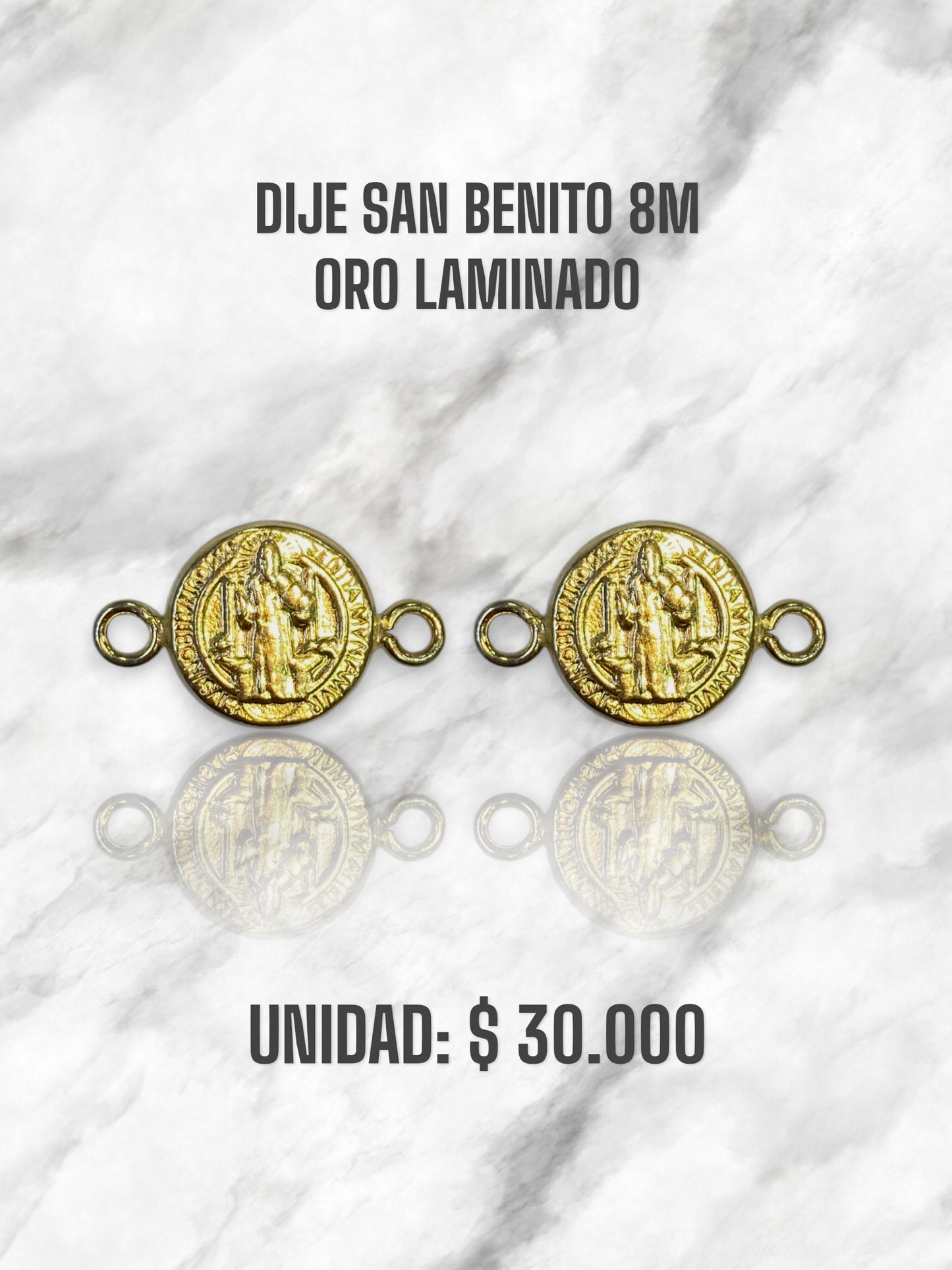 DIJE SAN BENITO PULSO 8M ORO LAMINADO