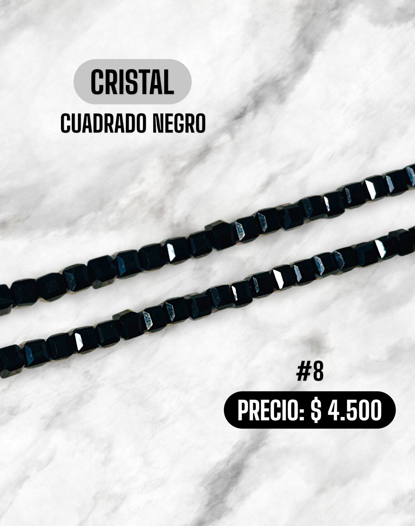 CRISTAL CUADRADO NEGRO #8