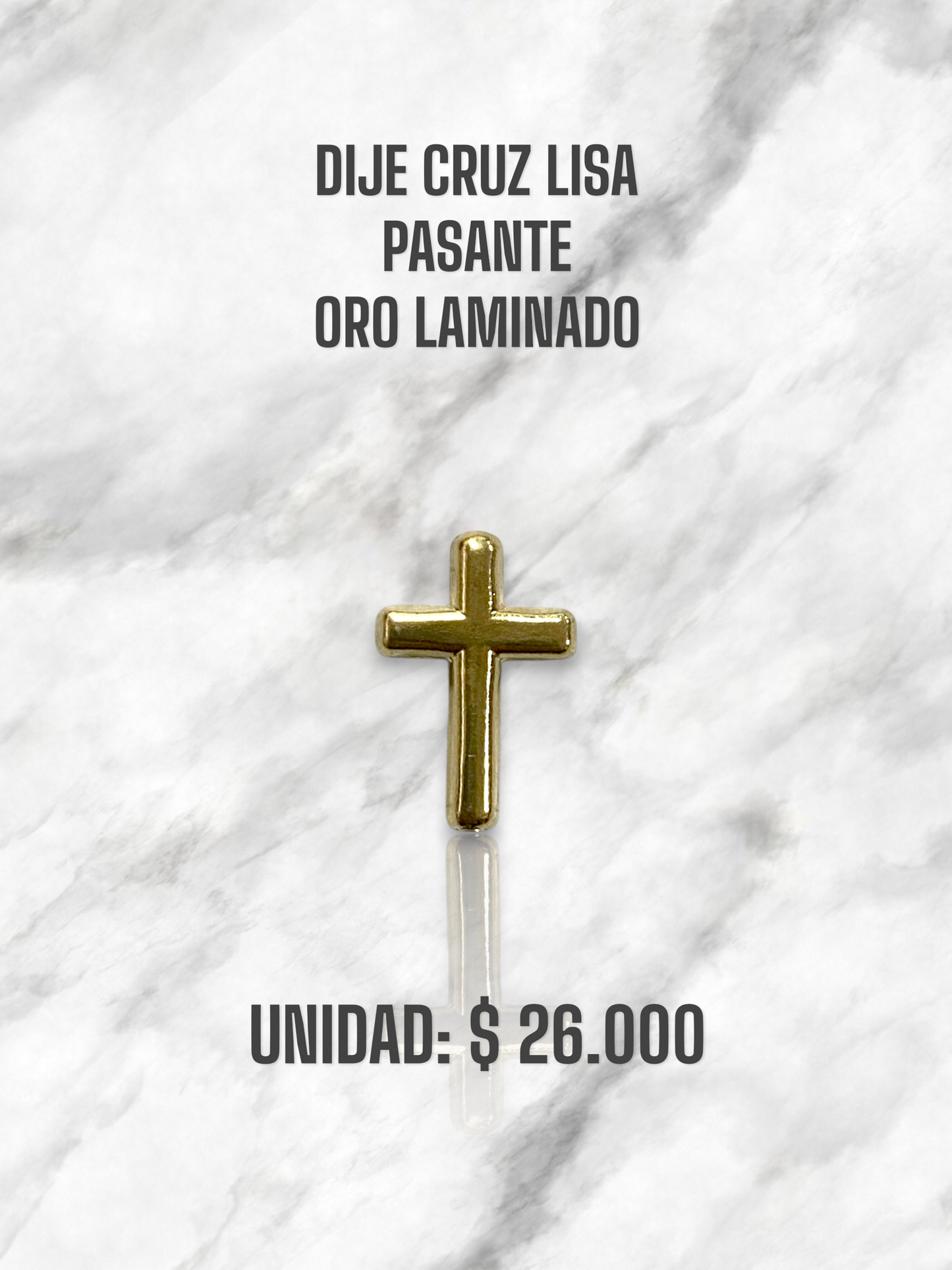 DIJE CRUZ LISA PASANTE ORO LAMINADO