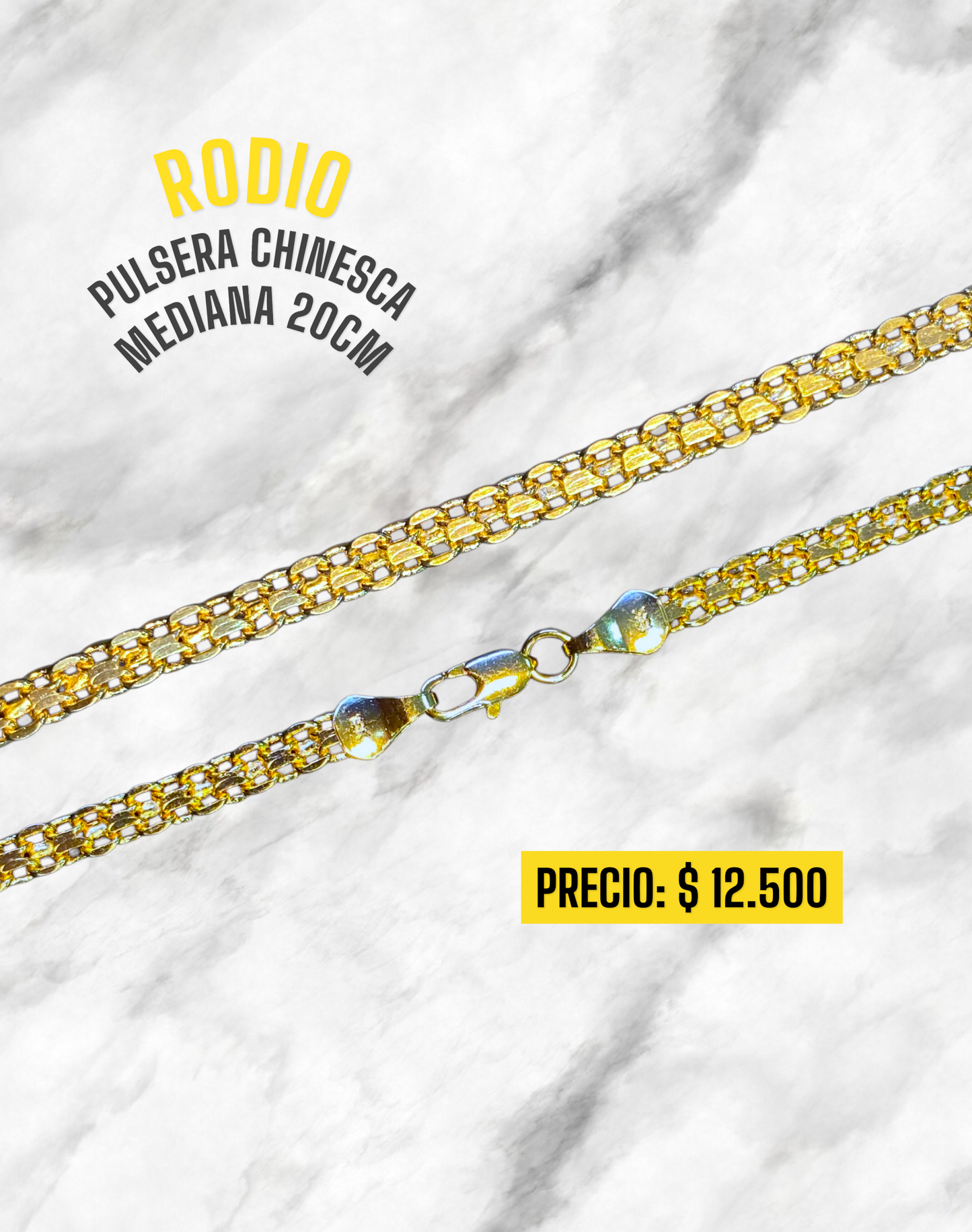 PULSERA CHINESCA 20CM RODIO