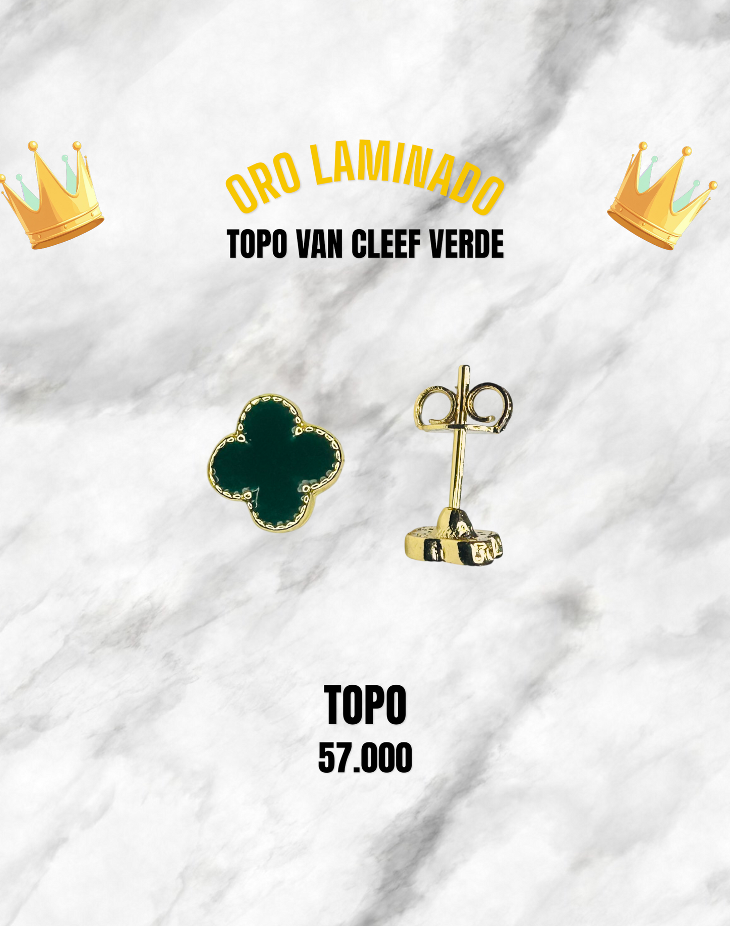 TOPO VAN CLEEF VERDE ORO LAMINADO