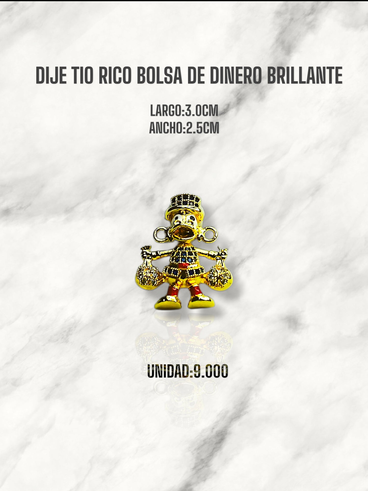 DIJE TIO RICO BOLSA DE DINERO BRILLANTE