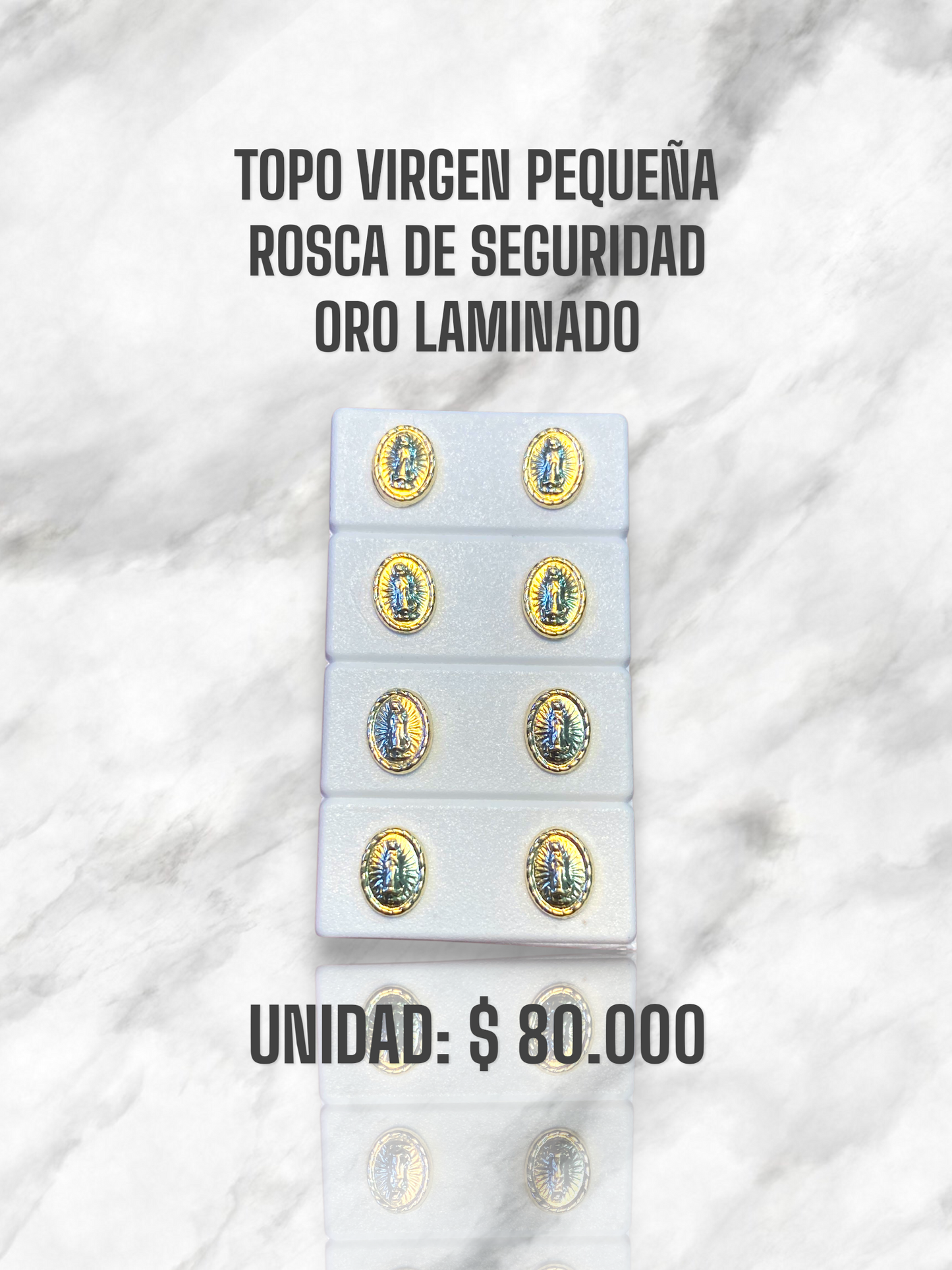 TOPO VIRGEN PEQUEÑA ROSCA S. ORO LAMINADO