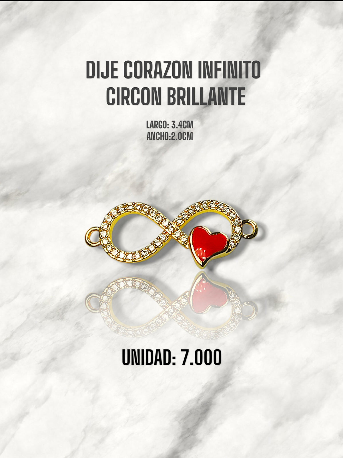 DIJE CORAZÓN INFINITO CIRCON BRILLANTE