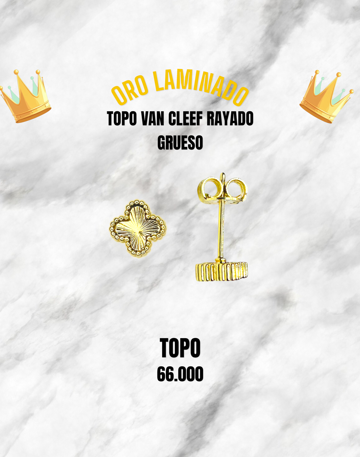 TOPO VAN CLEEF RAYADO GRUESO ORO LAMINADO