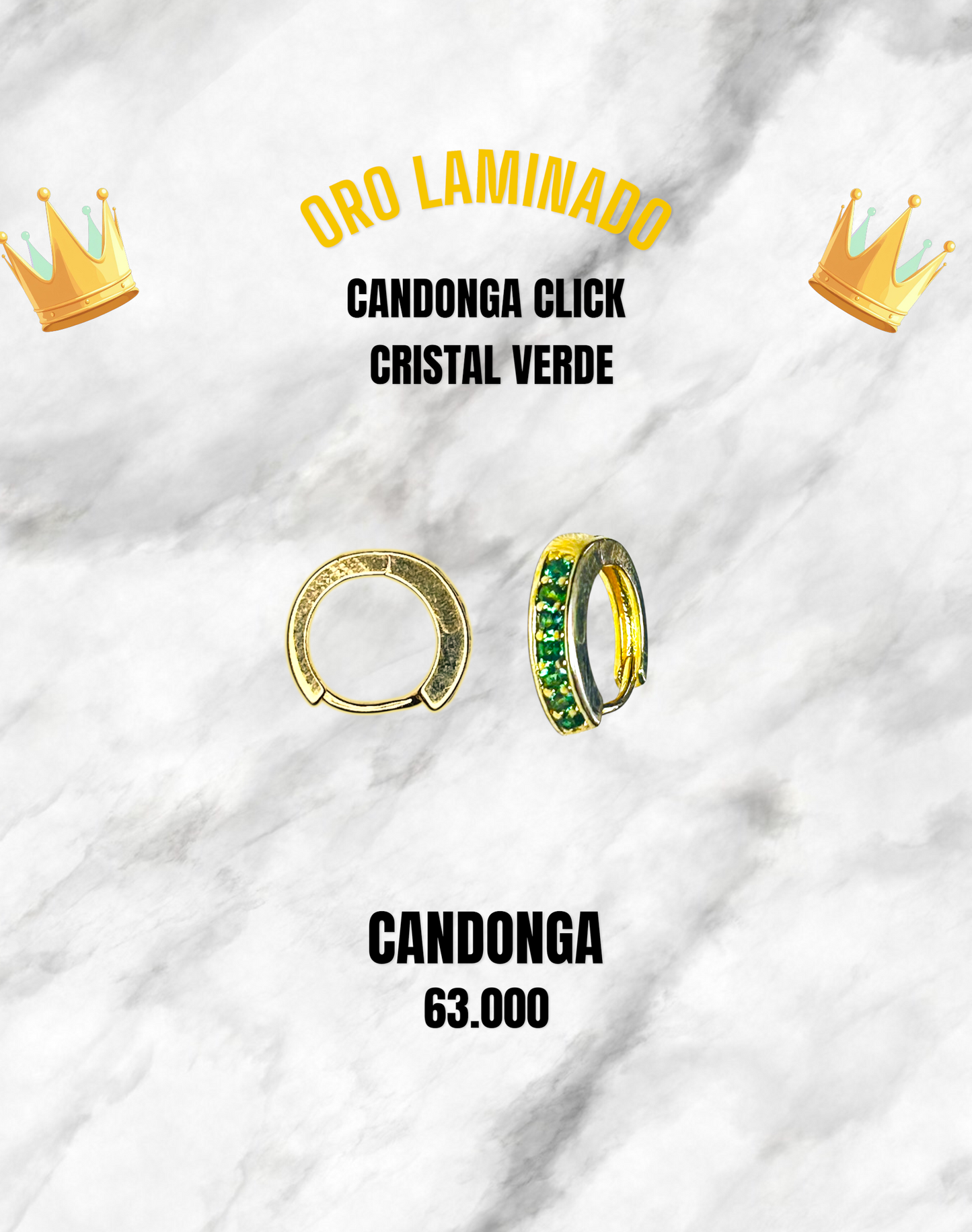 CANDONGA CLICK CRISTAL VERDE ORO LAMINADO
