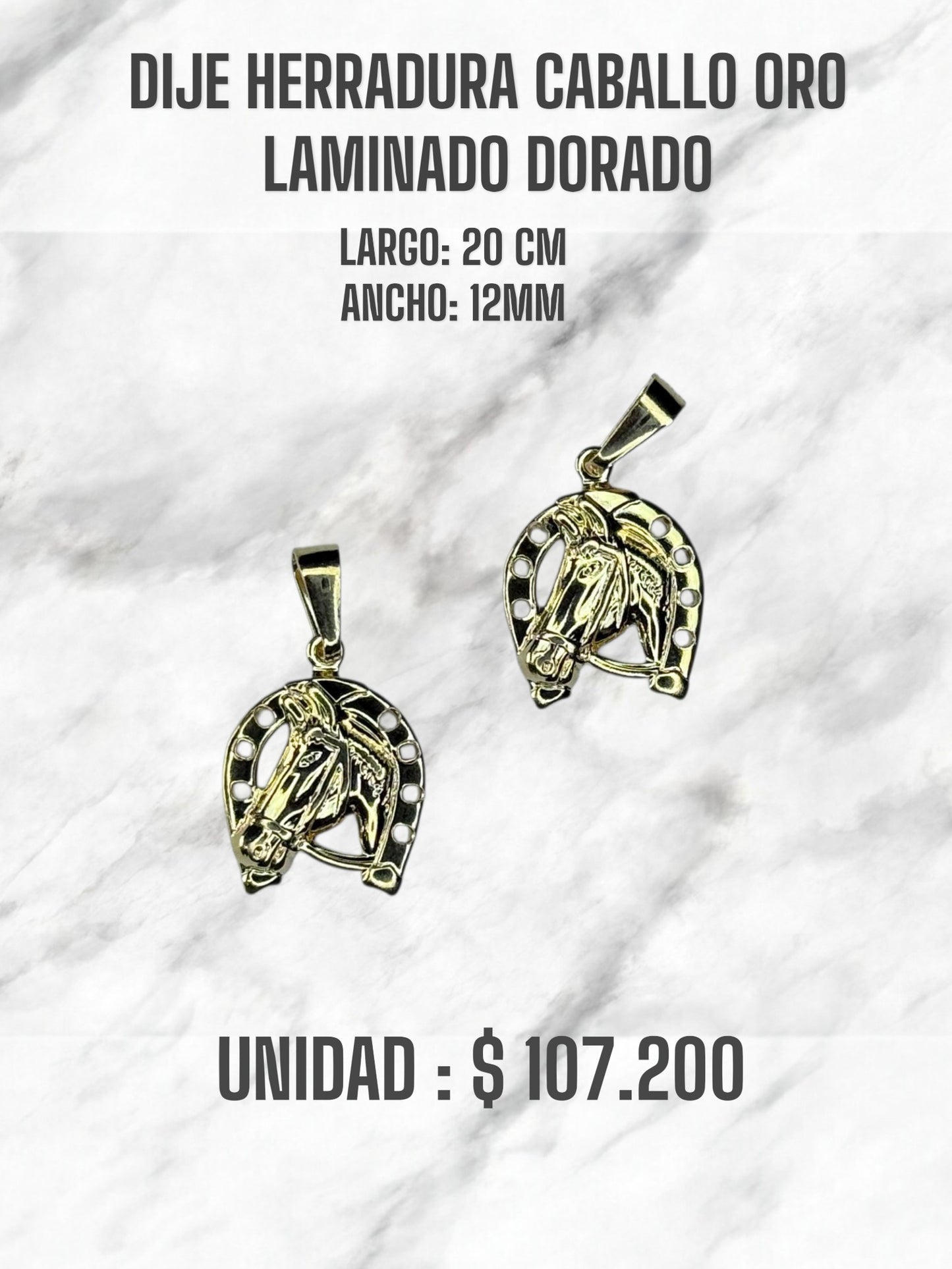 VIDEO HERRADURA CABALLO ORO LAMINADO DORADO
