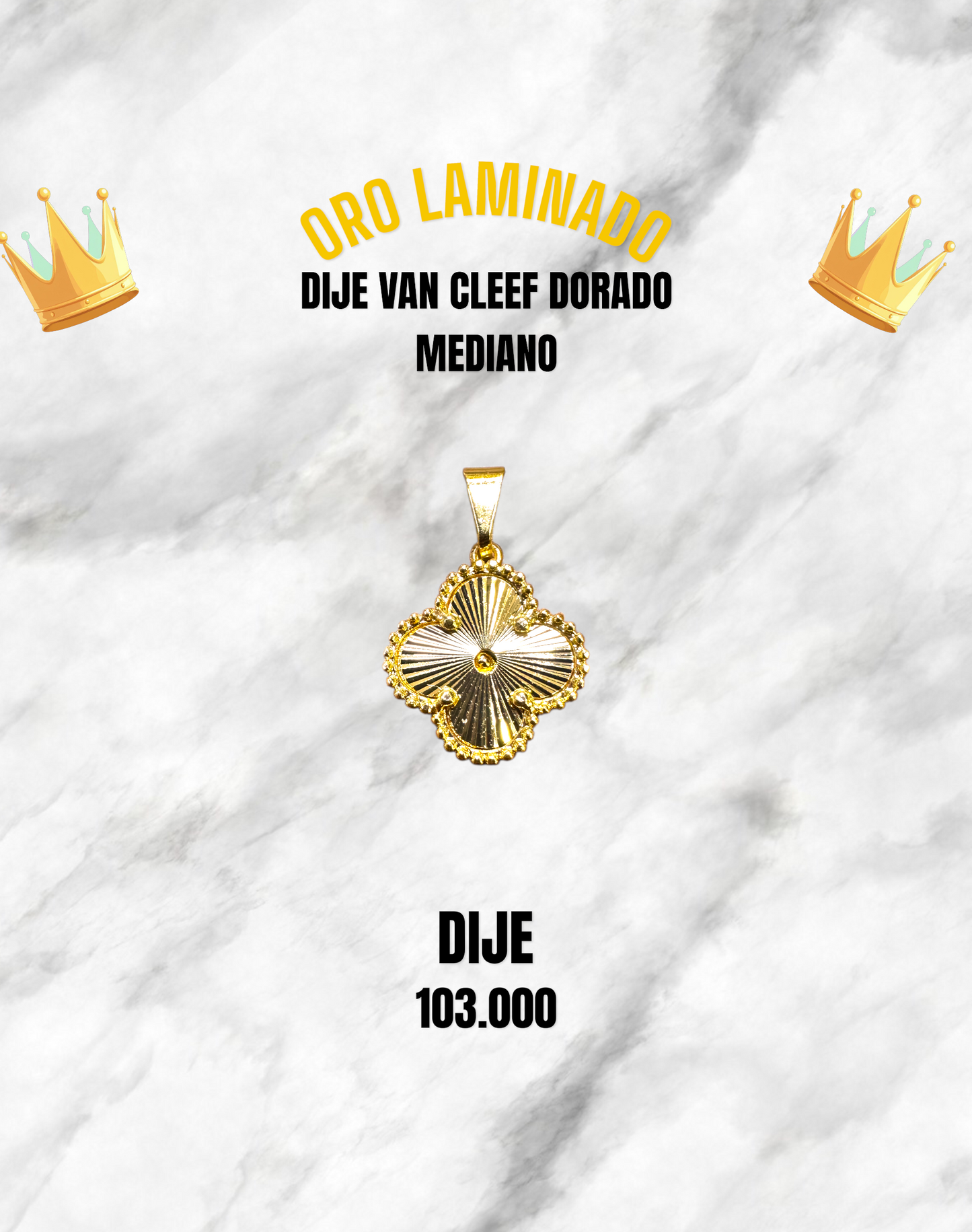 DIJE VAN CLEEF DORADO MEDIANO ORO LAMINADO