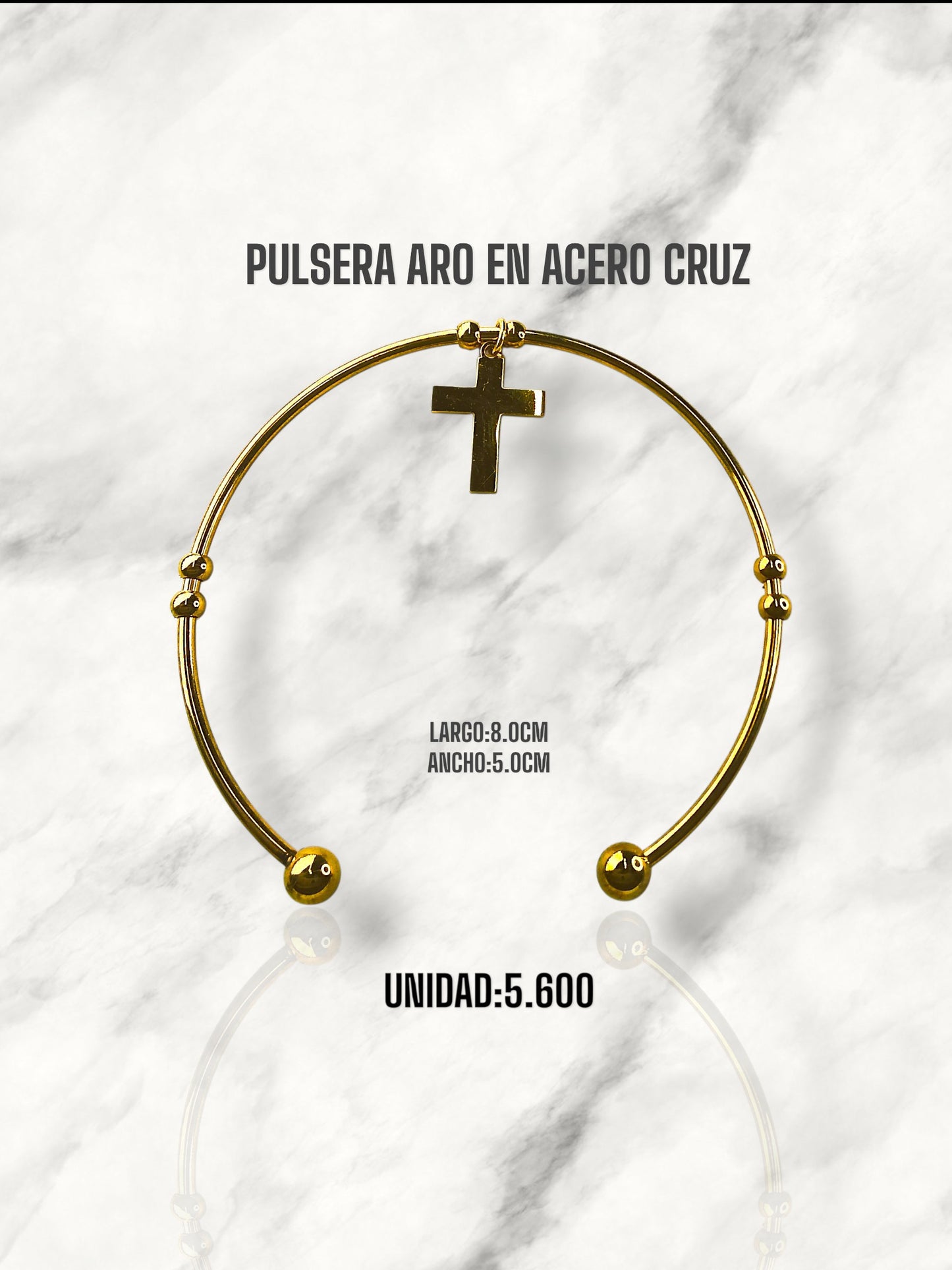 PULSERA ARO EN ACERO CRUZ