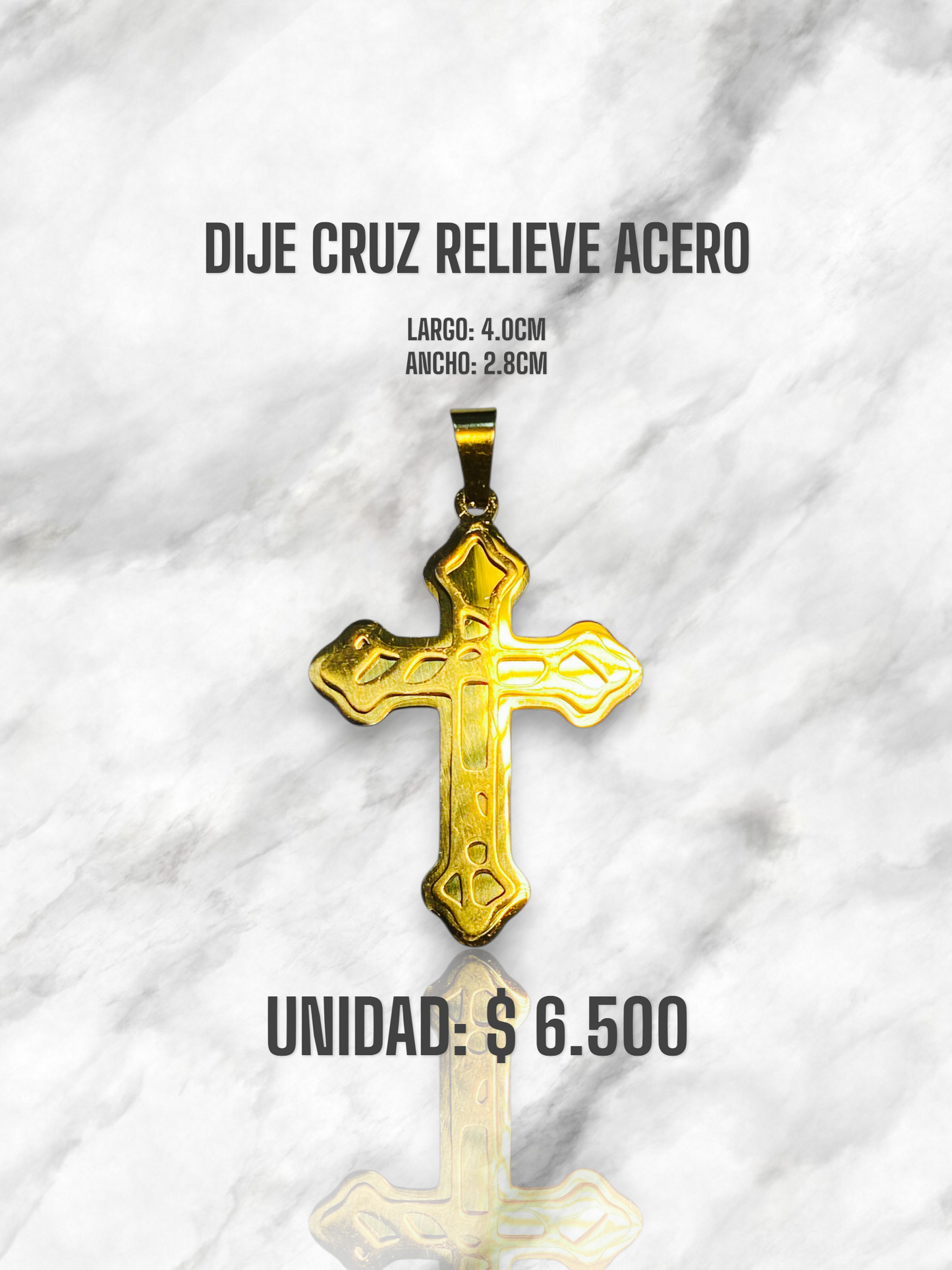 DIJE CRUZ RELIEVE ACERO