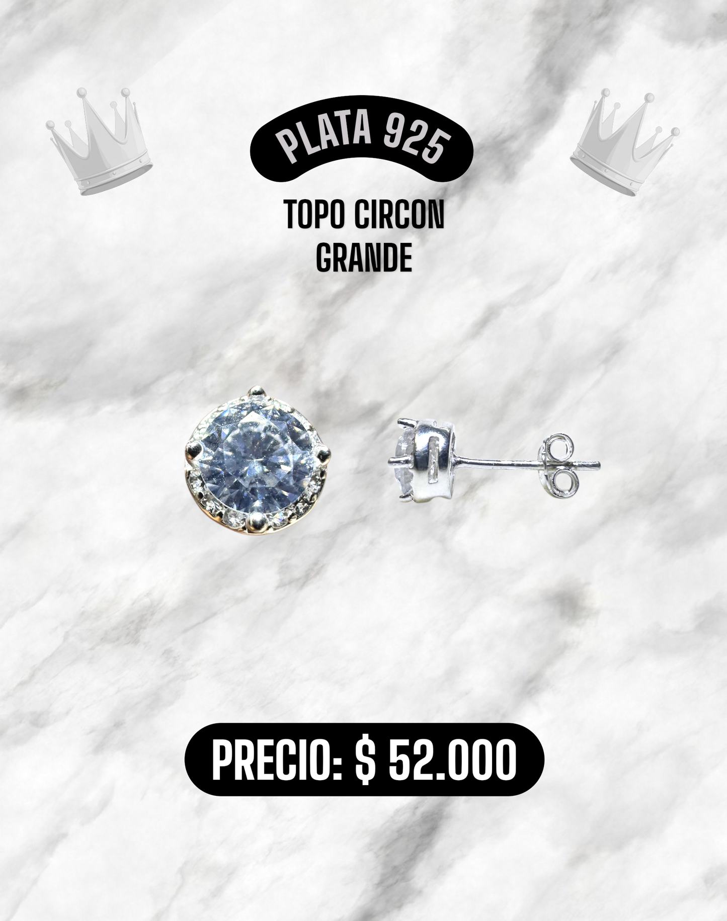 TOPO CIRCON GRANDE PLATA 925