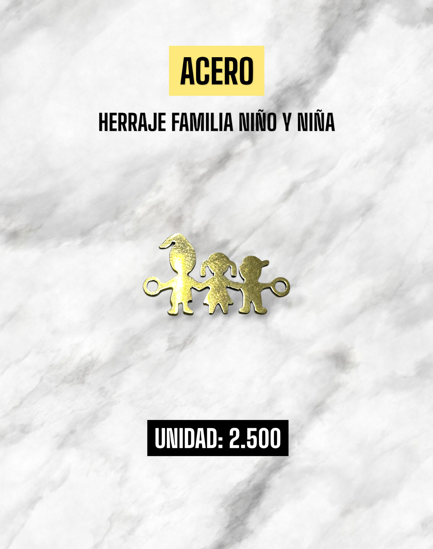 HERRAJE FAMILIA NIÑO Y NIÑA ACERO