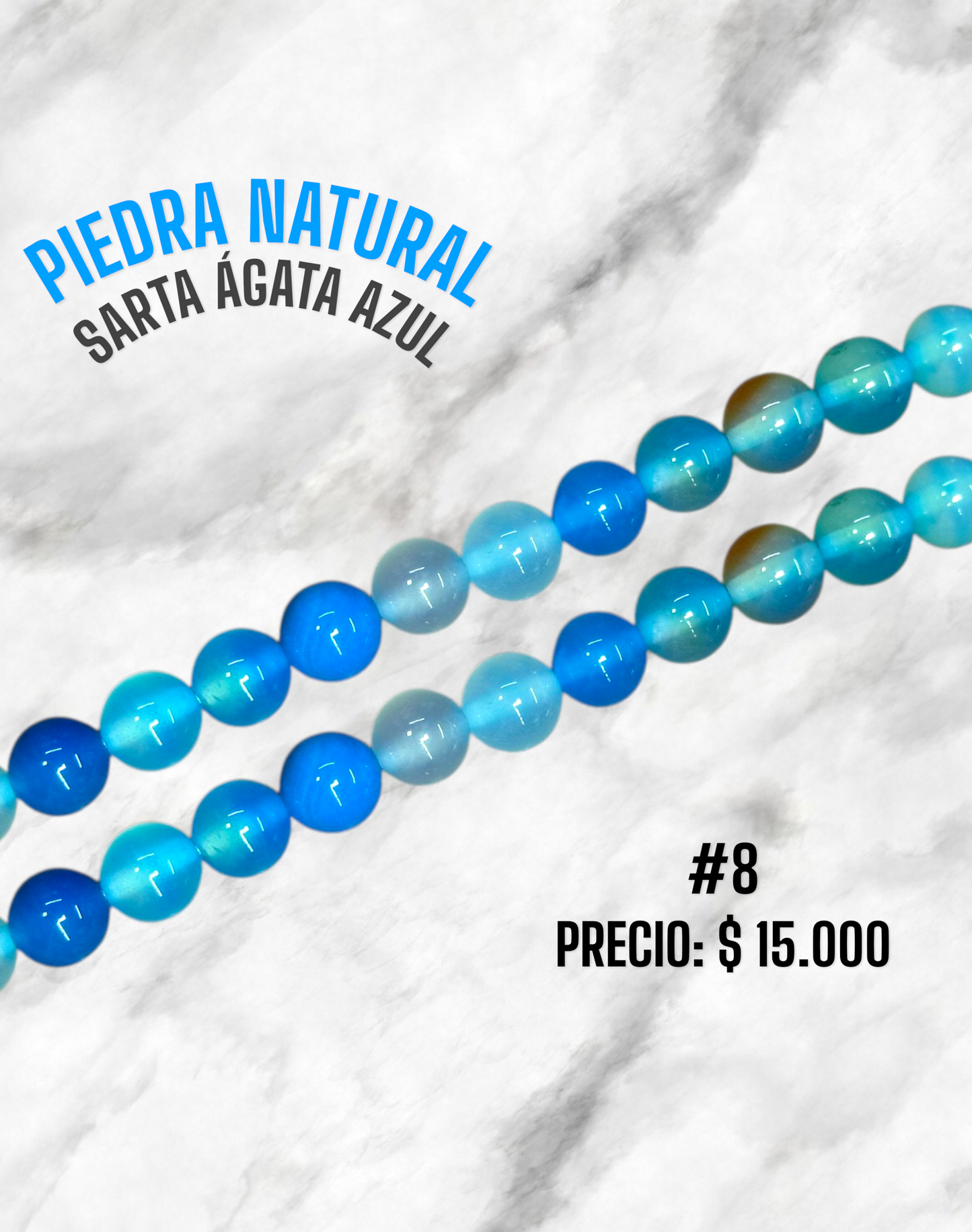 PIEDRA NATURAL AGATA AZUL #8