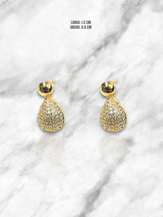 ARETES CON CIRCONES RODIO DORADO (par)