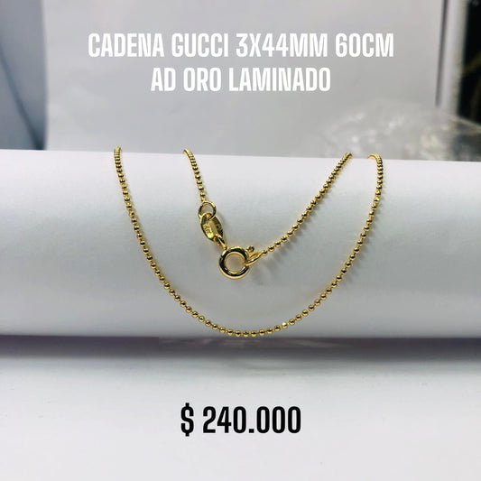 CADENA GUCCI 3X44MM 60 AD ORO LAMINADO
