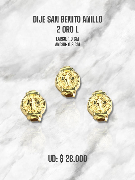 DIJE SAN BENITO ANILLO 2 ORO LAMINADO