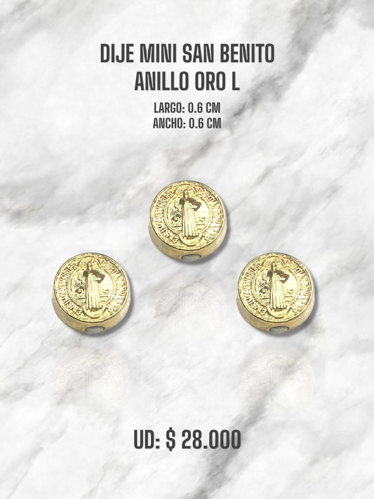 DIJE MINI SAN BENITO ANILLO ORO LAMINADO