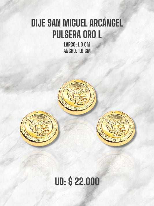 DIJE SAN MIGUEL ARCÁNGEL PULSERA ORO LAMINADO
