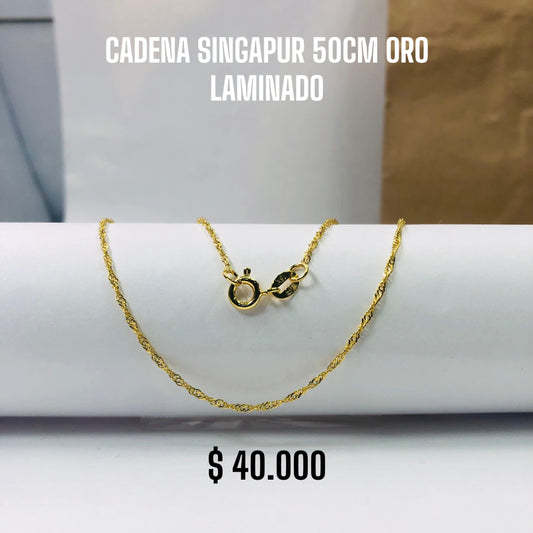 CADENA SINGAPUR 50CM ORO LAMINADO