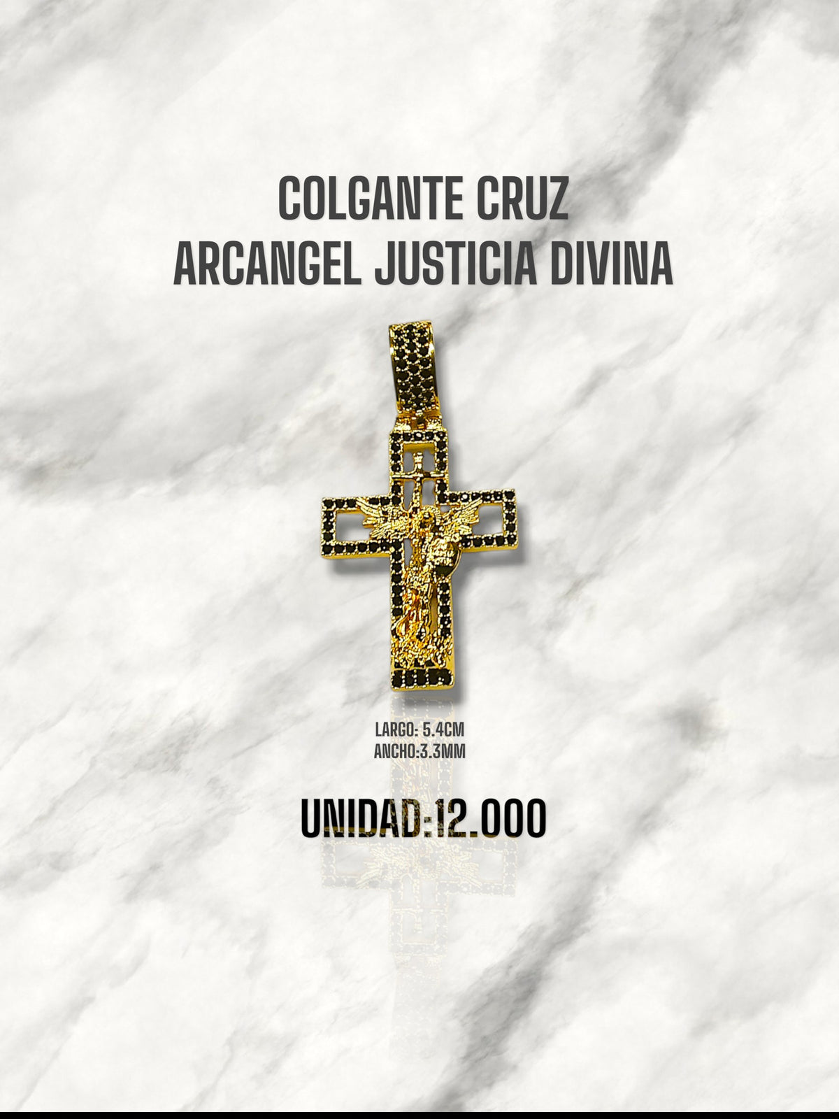 COLGANTE CRUZ ARCÁNGEL JUSTICIA DIVINA