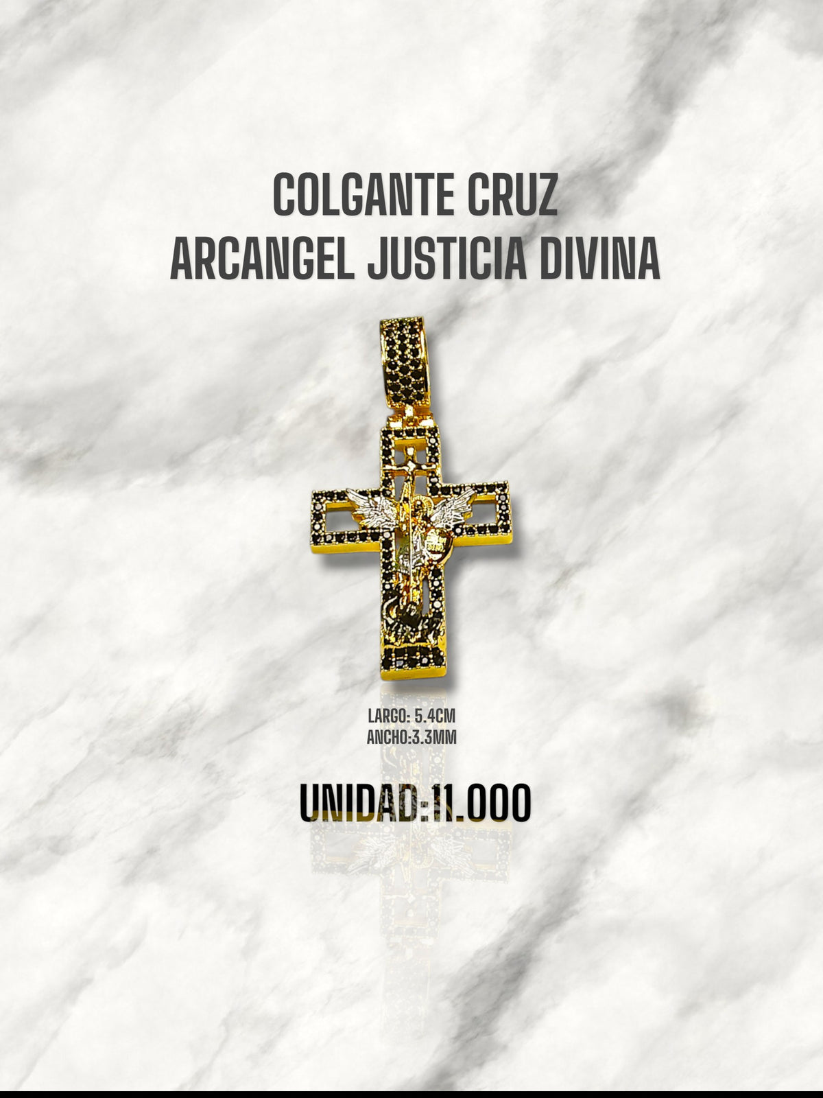 COLGANTE CRUZ ARCÁNGEL JUSTICIA DIVINA