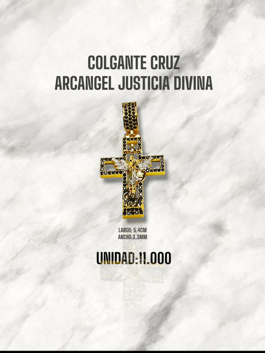 COLGANTE CRUZ ARCÁNGEL JUSTICIA DIVINA