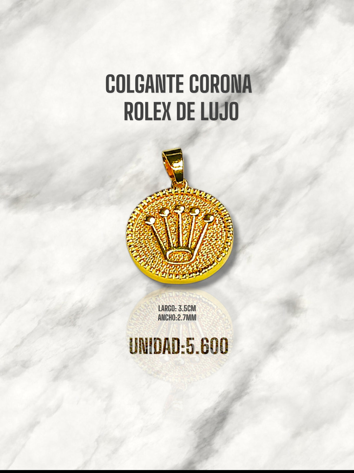 COLGANTE CORONA ROLEX DE LUJO