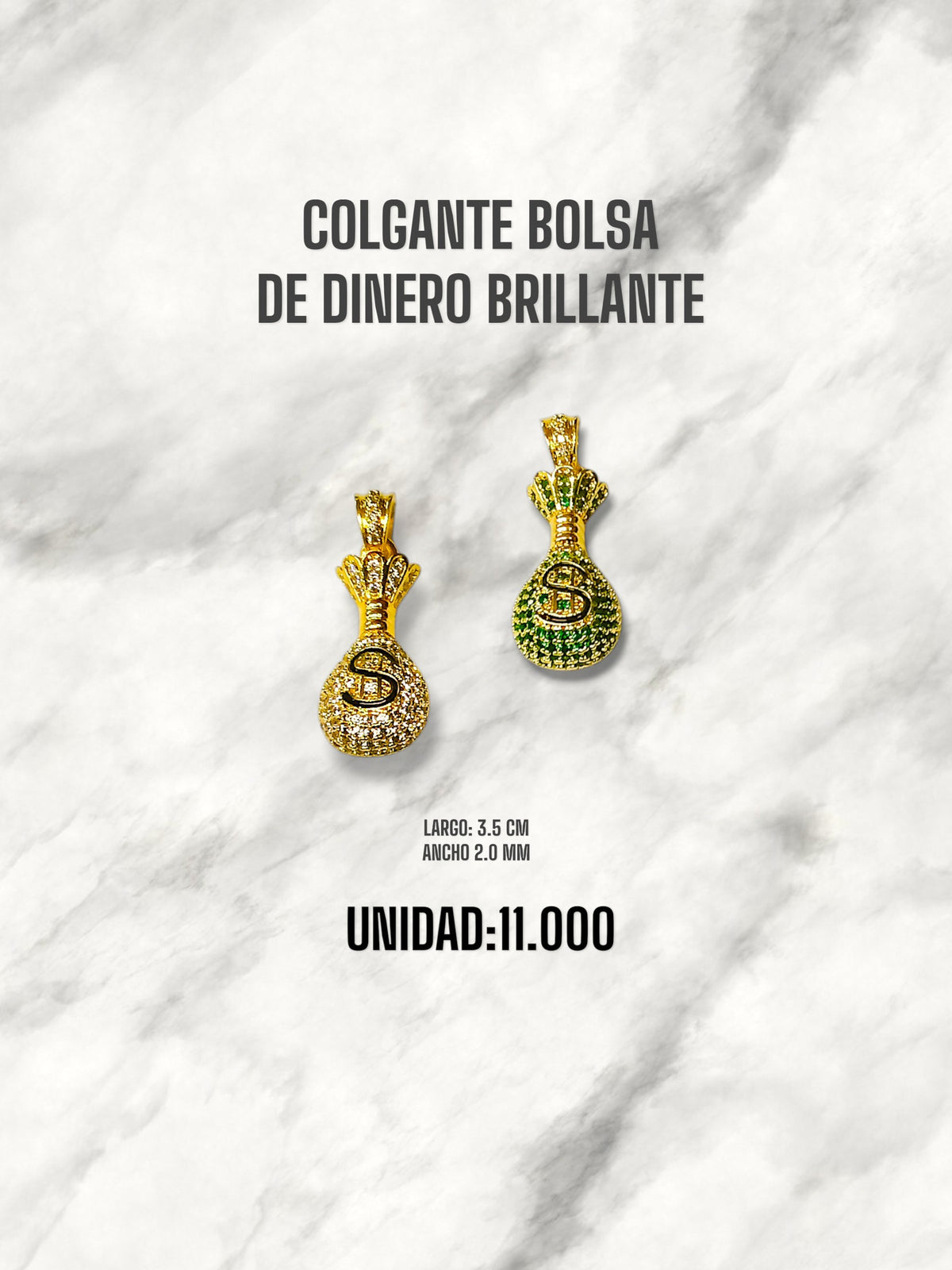COLGANTE BOLSA DE DINERO BRILLANTE