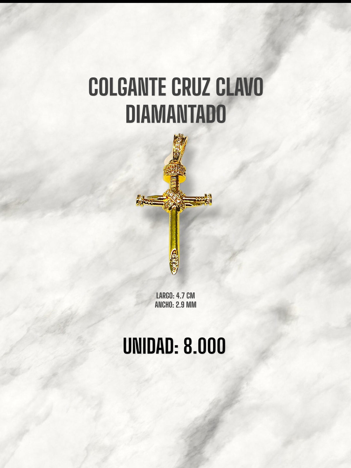 COLGANTE CRUZ CLAVO DIAMANTADO