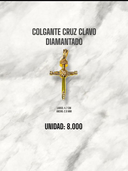 COLGANTE CRUZ CLAVO DIAMANTADO