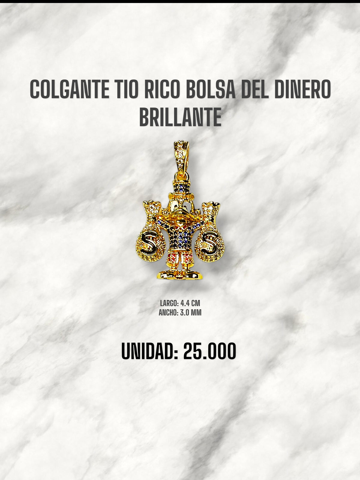COLGANTE TIO RICO BOLSA DEL DINERO BRILLANTE