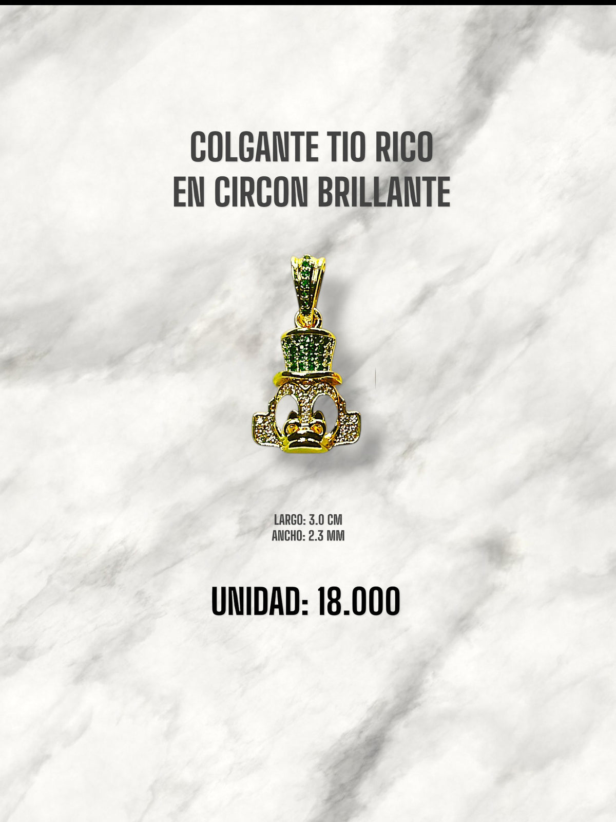 COLGANTE TIO EN CIRCON BRILLANTE