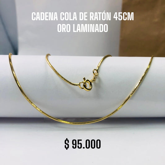 CADENA COLA DE RATON 45CM ORO LAMINADO