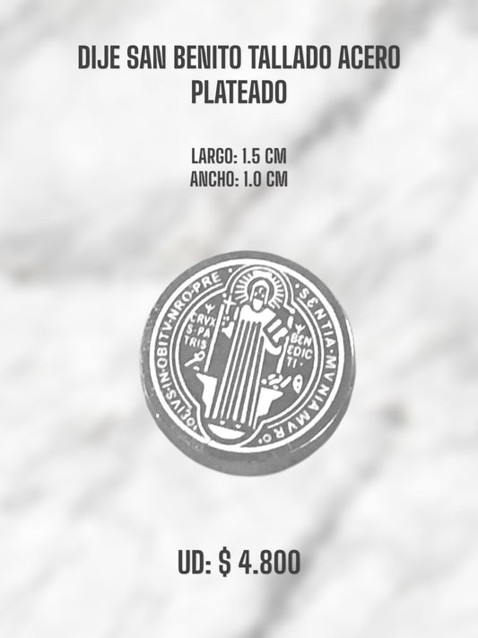 SAN BENITO TALLADO ACERO PLATEADO