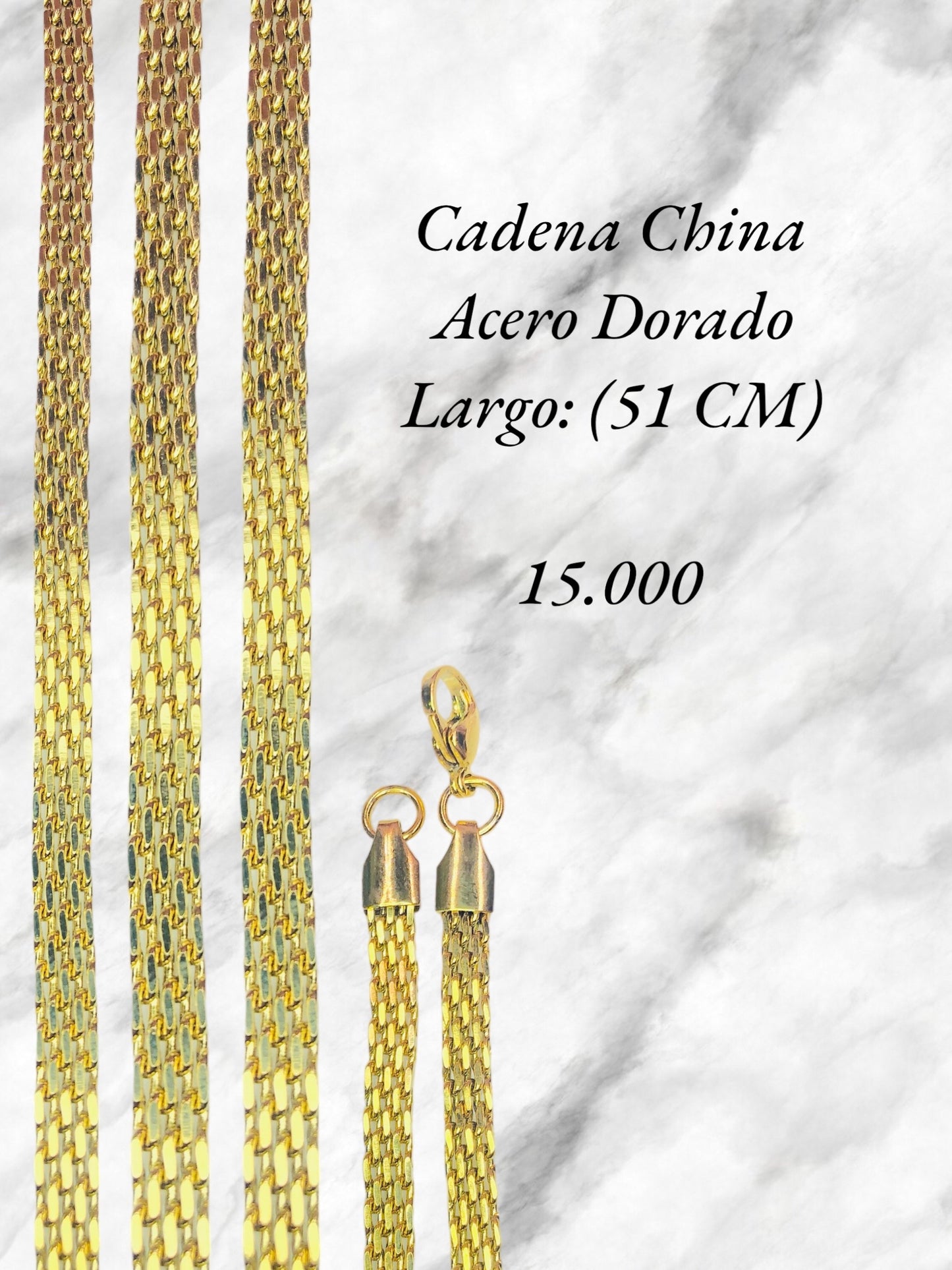 Cadena China Acero Dorado