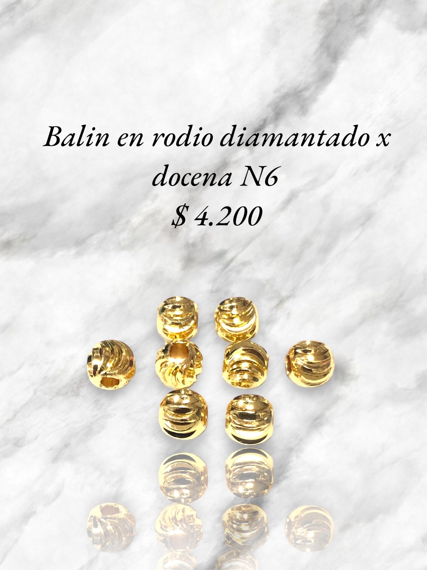 BALINES DIAMANTADOS EN RODIO (docena)