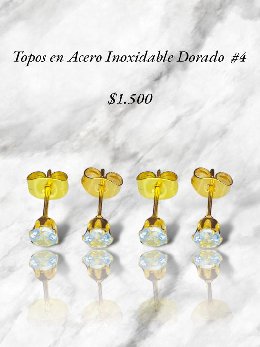 Topos en Acero Inoxidable Dorado