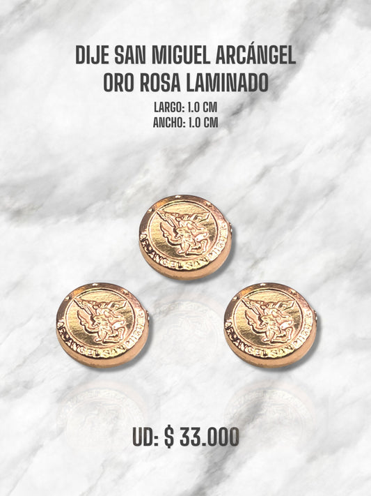 DIJE SAN MIGUEL ARCÁNGEL ORO ROSA LAMINADO